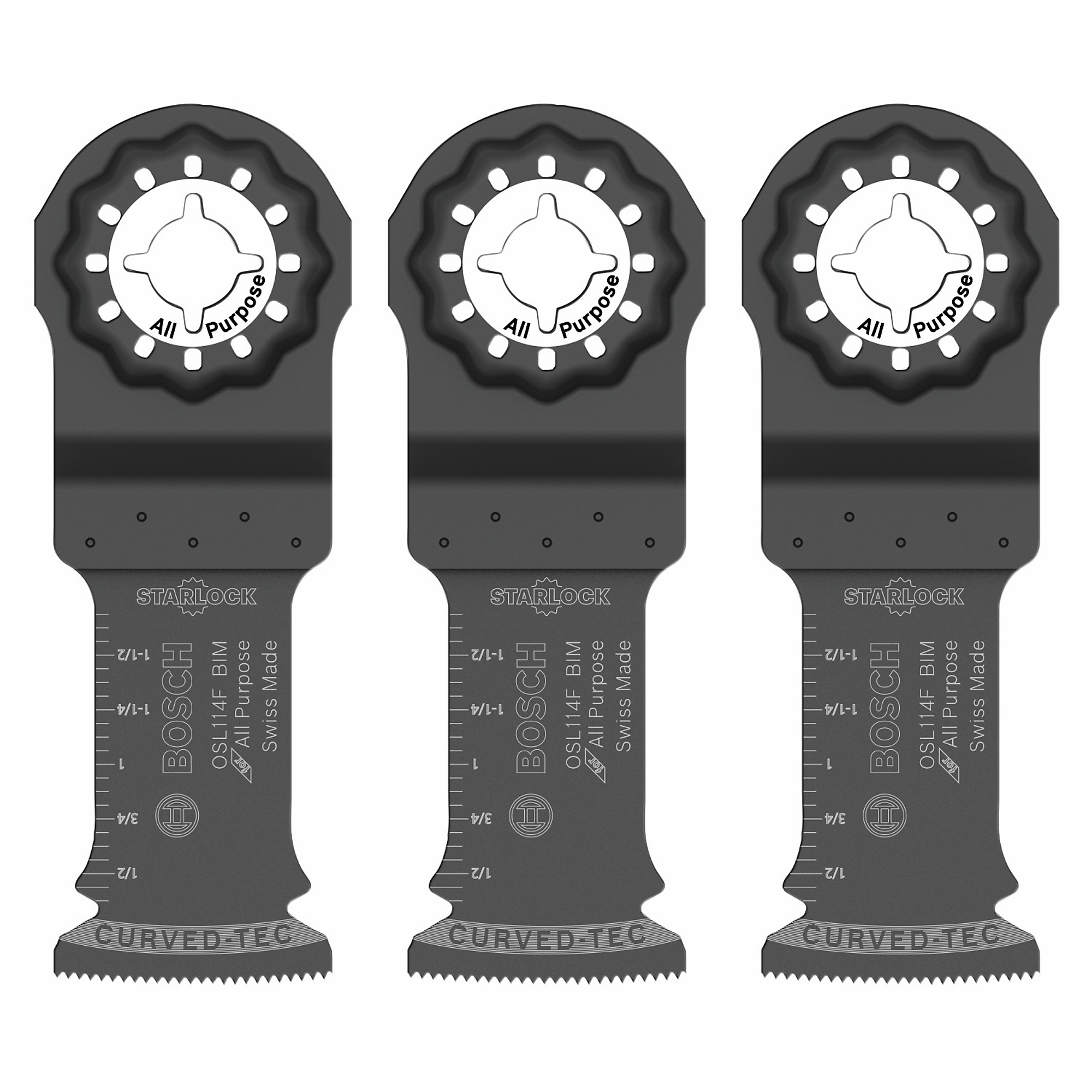 Bosch Starlock Oscillating Multi-Tool Plunge Cut Blade — 1 1/4in., Bi-Metal, Xtra-Clean, 3 Pk., Model# OSL114F-3